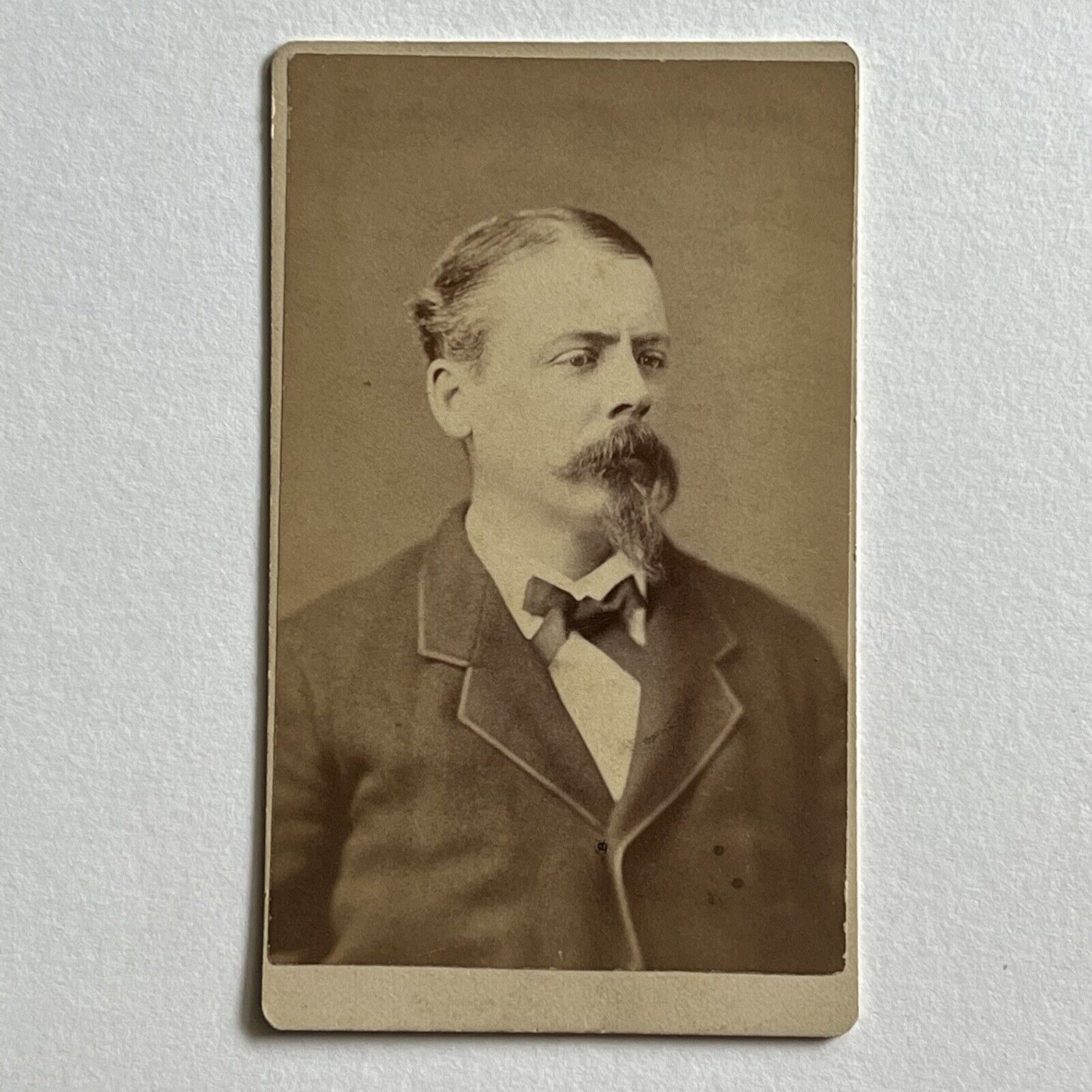 Antique CDV Photograph Charming Man Great Pointy Goatee ID Raynes Lowell MA