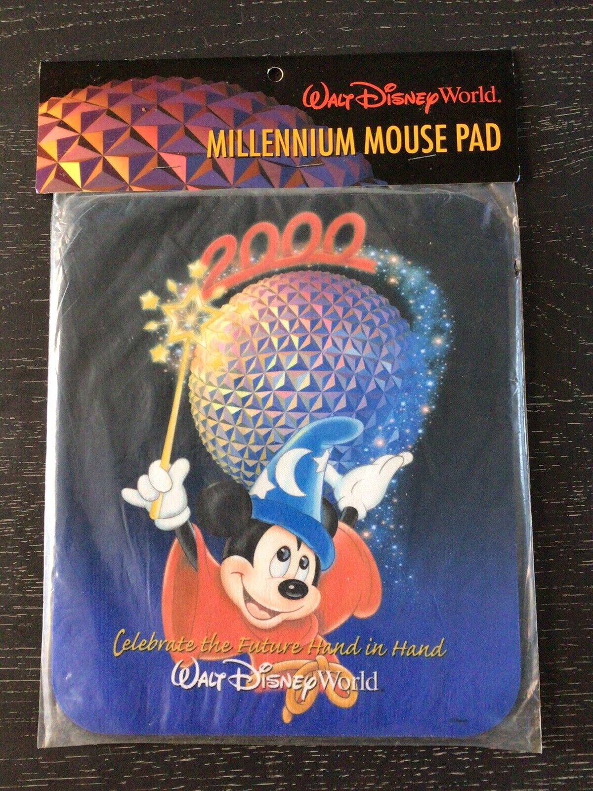 Wizard Mickey Mouse Walt Disney World 25th Anniversary Mouse Pad 2000 Epcot New