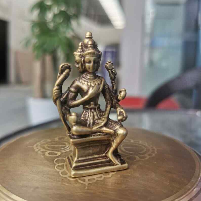 Gandhanra Vintage Brahma Statue,Made of Brass