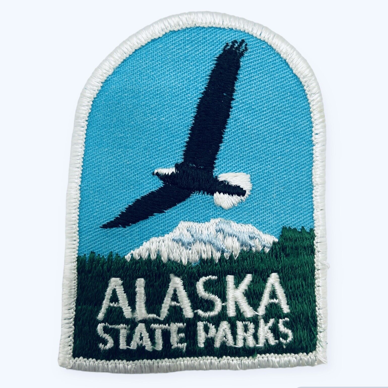 Vintage Alaska State Parks Highway Bald Eagle Denali Vinyl Patch 3.5\