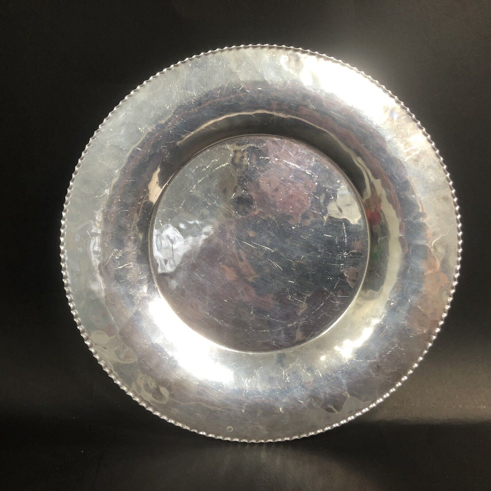 vintage continental silver co no 1098 wild rose brilliantone 7.5 inch plate 