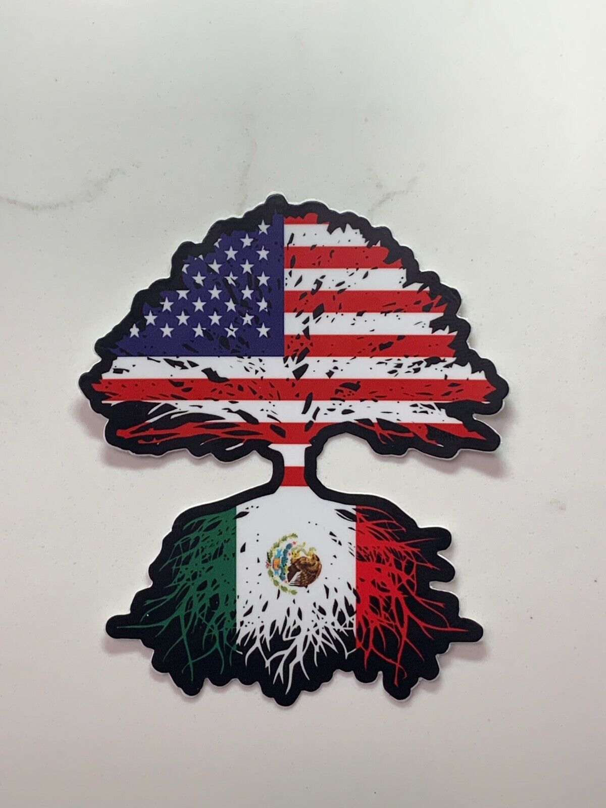 Mexican Flag American Flag America Mexico Decal Sticker.