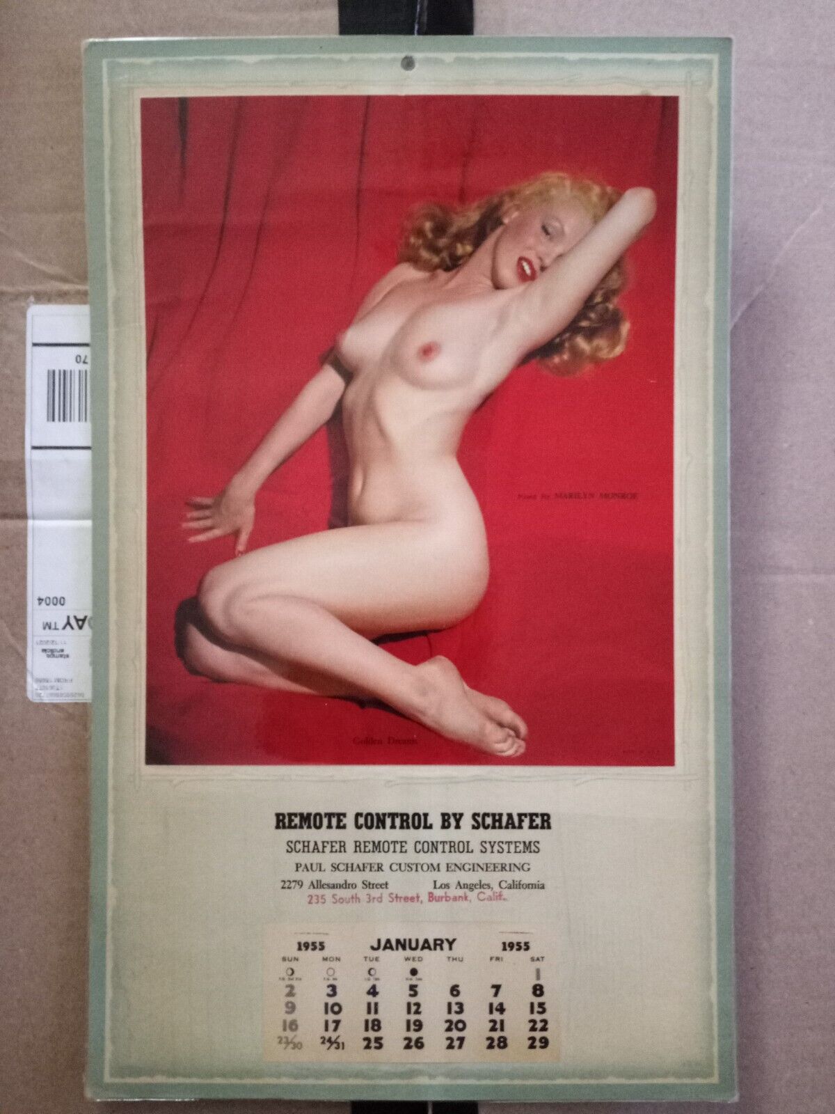 1955 Marilyn Monroe Vintage Original Golden Dreams Calendar (15.5 x 9.5) *FLAWS*