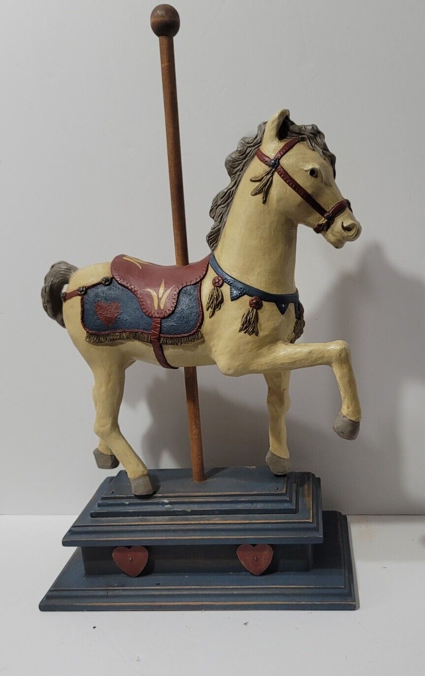 Carousel Horse Mantle Center Piece Hand Painted 20x12 in Size Vintage and Rare