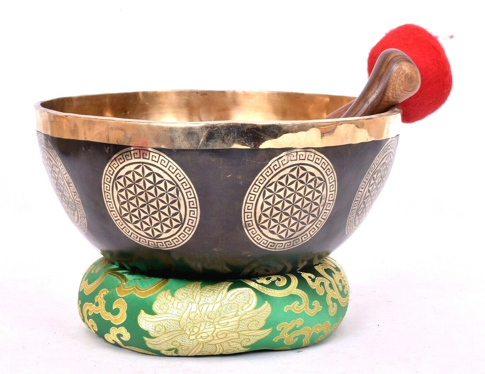 12inches flower of life singing bowl-Tibetan singing bowl set with mallet-Chakra