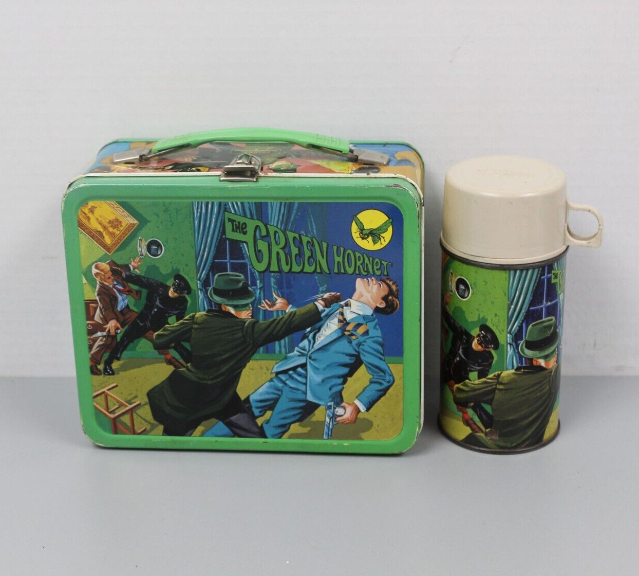 Vintage 1967 The Green Hornet Metal Lunchbox - King Seeley - with Thermos