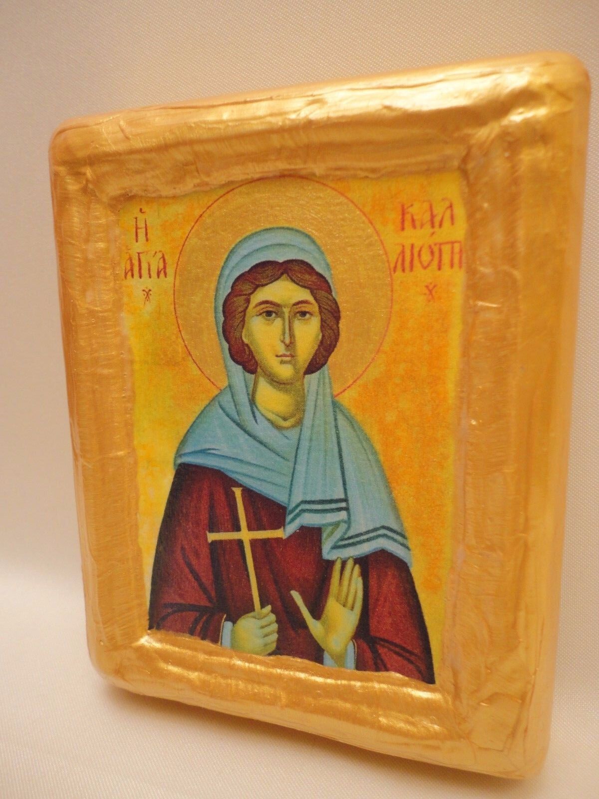 Saint Calliope Kalliope Agia Kalliopi Greek Orthodox  Historic Icon Art OOAK