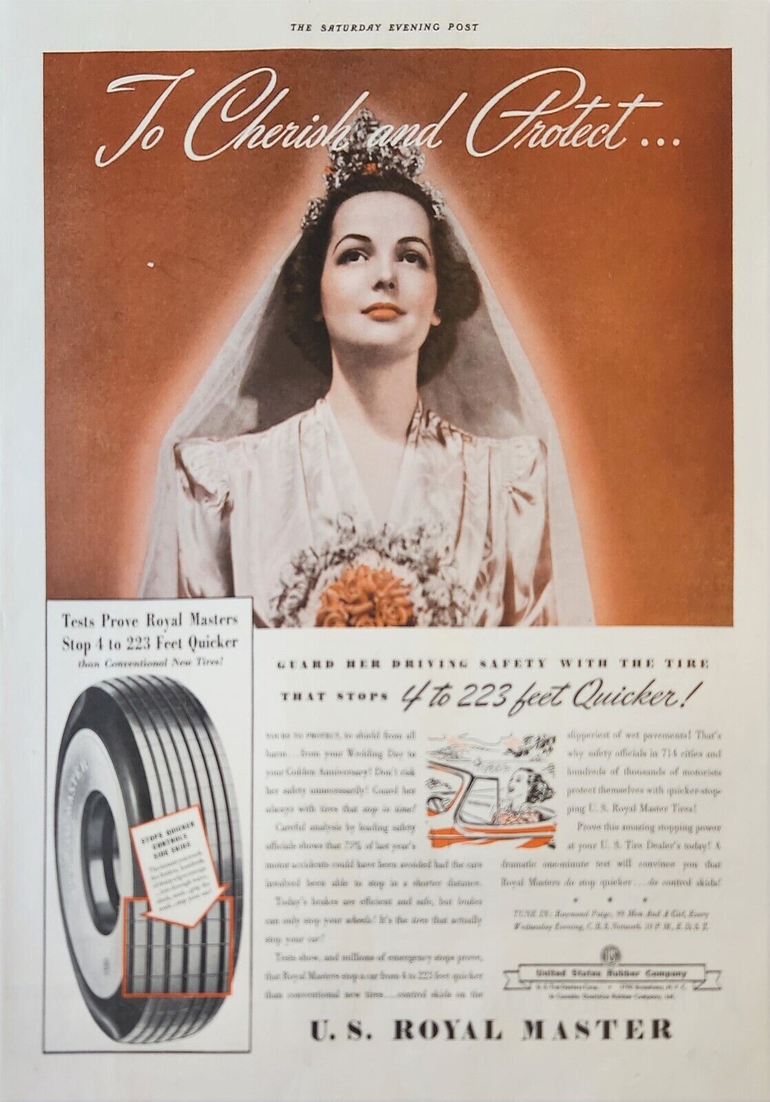 1939 U S Royal Master Tire Vintage Ad To cherish and protect