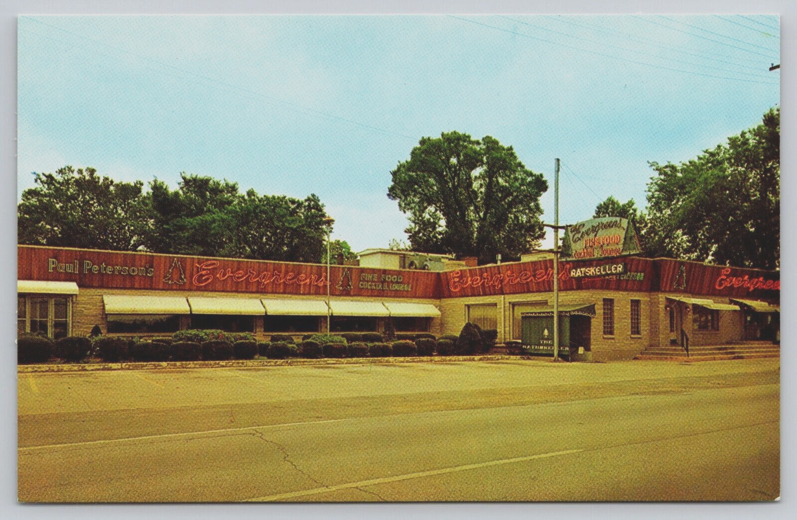 Paul Peterson\'s Evergreen Restaurant Cocktail Lounge Dundee IL Vtg Postcard B5