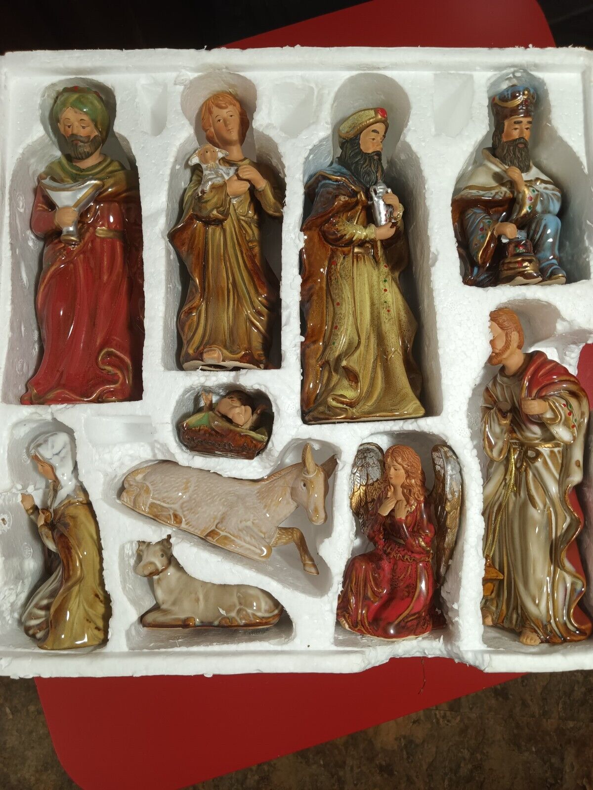 Kirkland’s Potter\'s Garden II Nativity Set 10 Piece Set Glazed Ceramic 