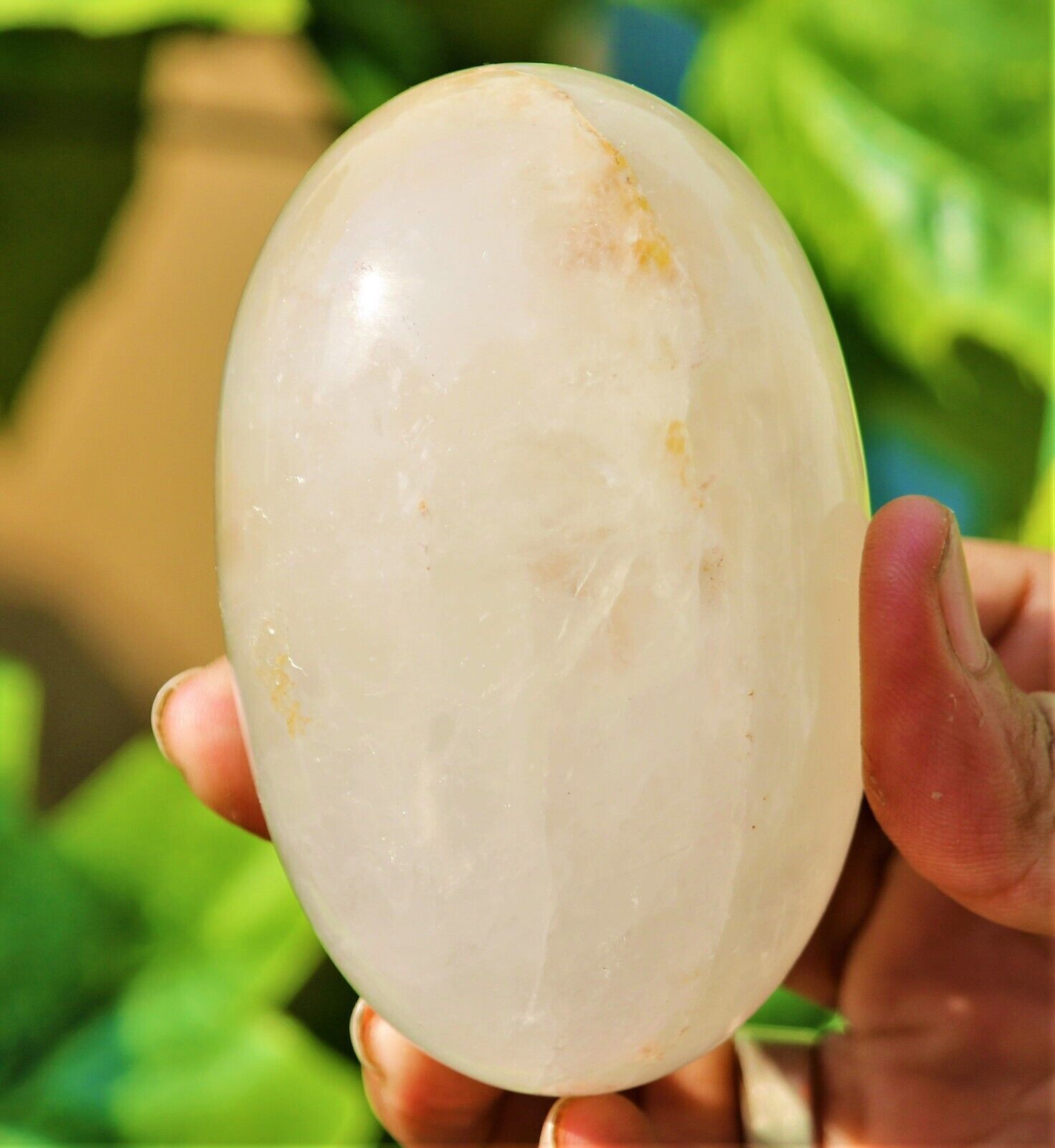 90mm White Petalite Quartz Crystal Healing Reiki Aura Energy Decor Stone Lingam