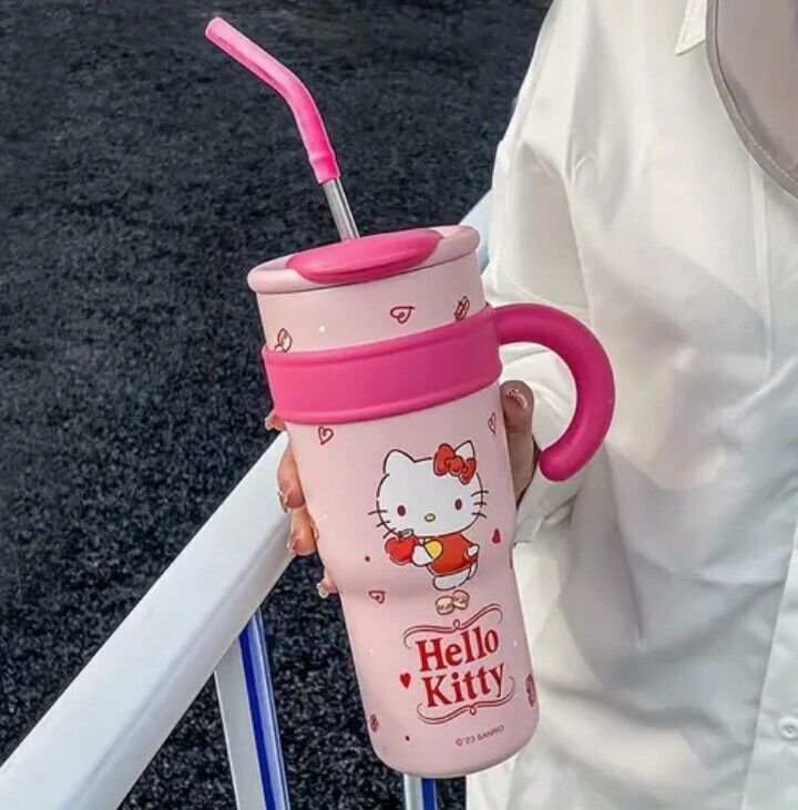 Sanrio Hello Kitty Pink Kawaii Thermos Cup Bottle Large 1200mL