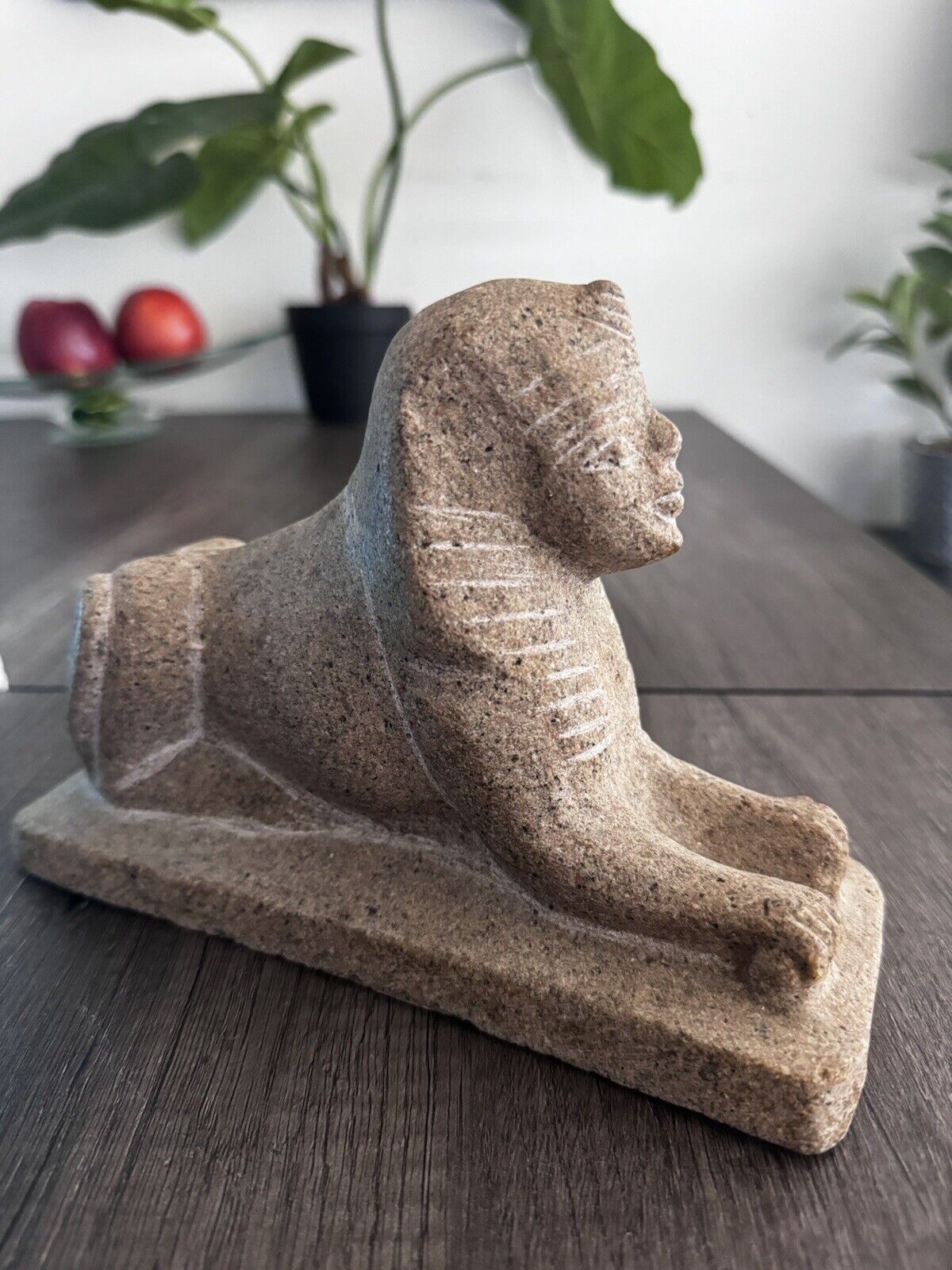 Vintage Stone Composite Sphinx Sculpture
