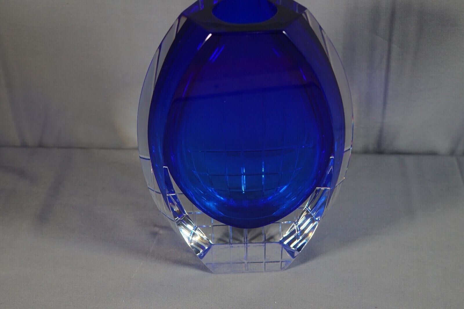 Baccarat Cobalt Blue Crystal Neptune Vase