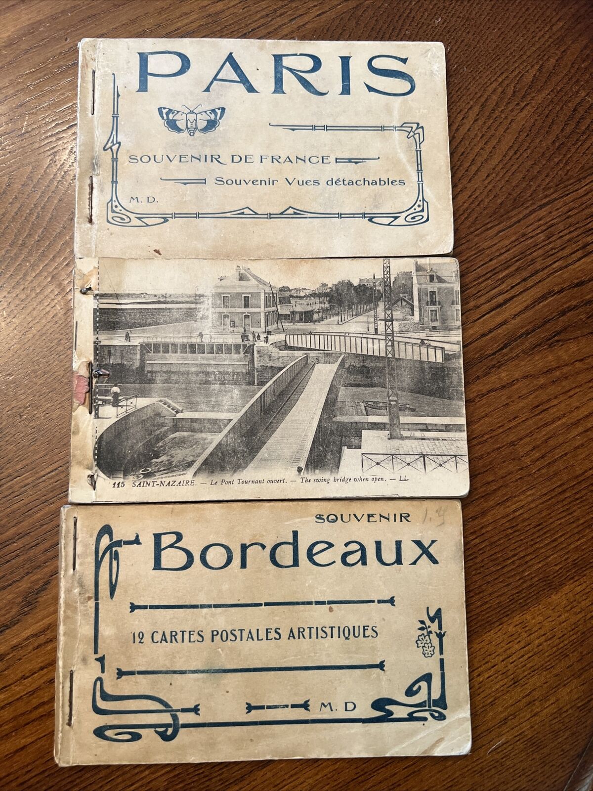 Antique Souvenir Paris France Postcard WWI Vintage Bordeaux Saint Nazaire