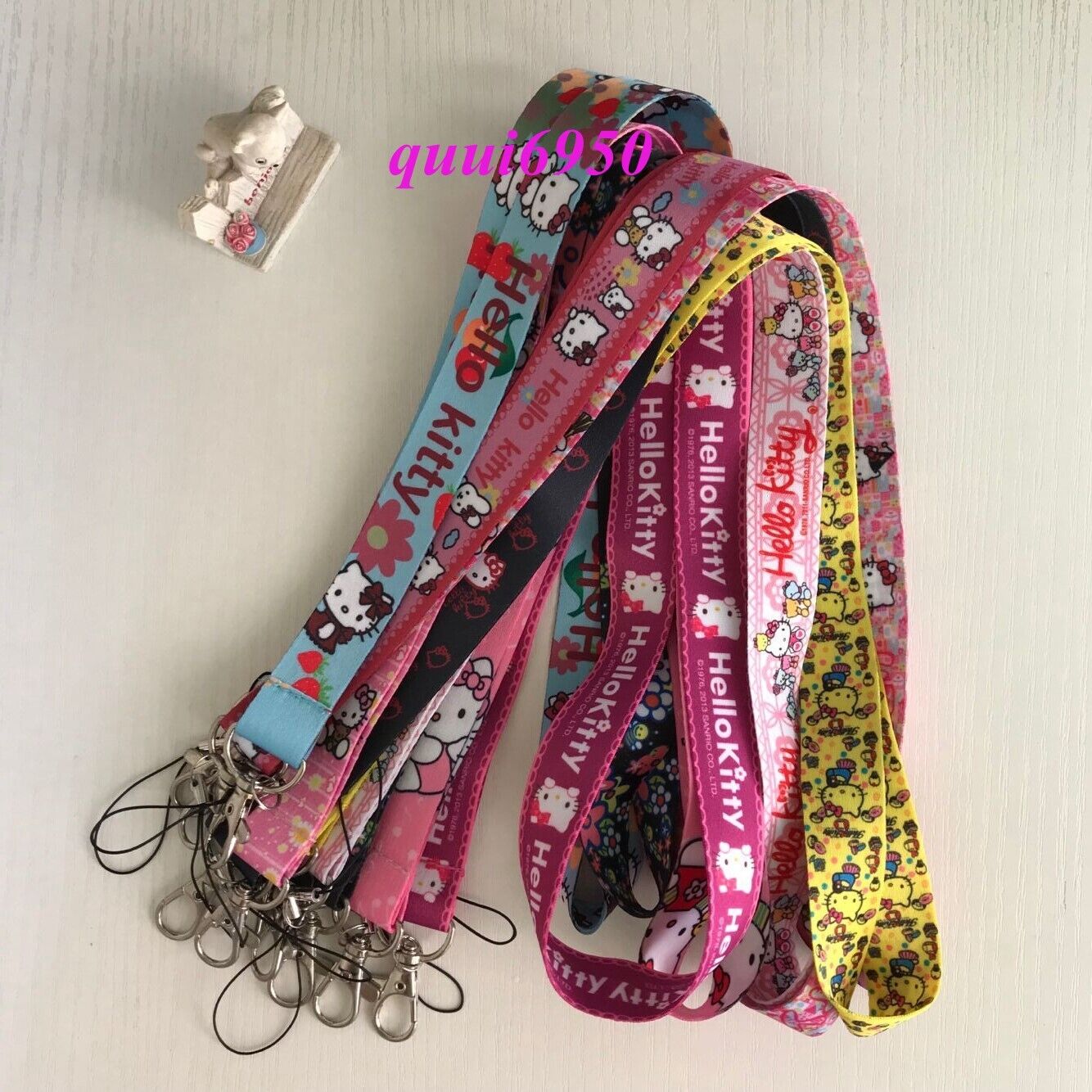 3pcs/set Cute Hello Kitty Lanyard ID Badge Phone Holder Neck Strap Keychain Gift