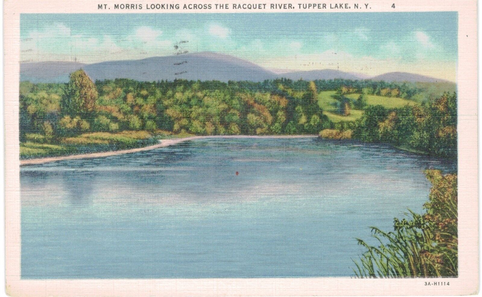 Tupper Lake Raquette River Mount Morris Linen 1940 NY 