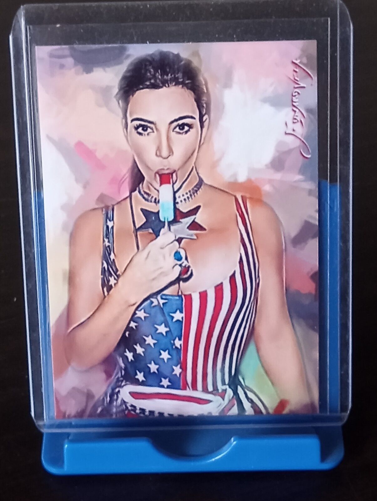 AP1 Kim Kardashian #3 Sexy Popsicle  ACEO Art Card Signed by Artist 1/50