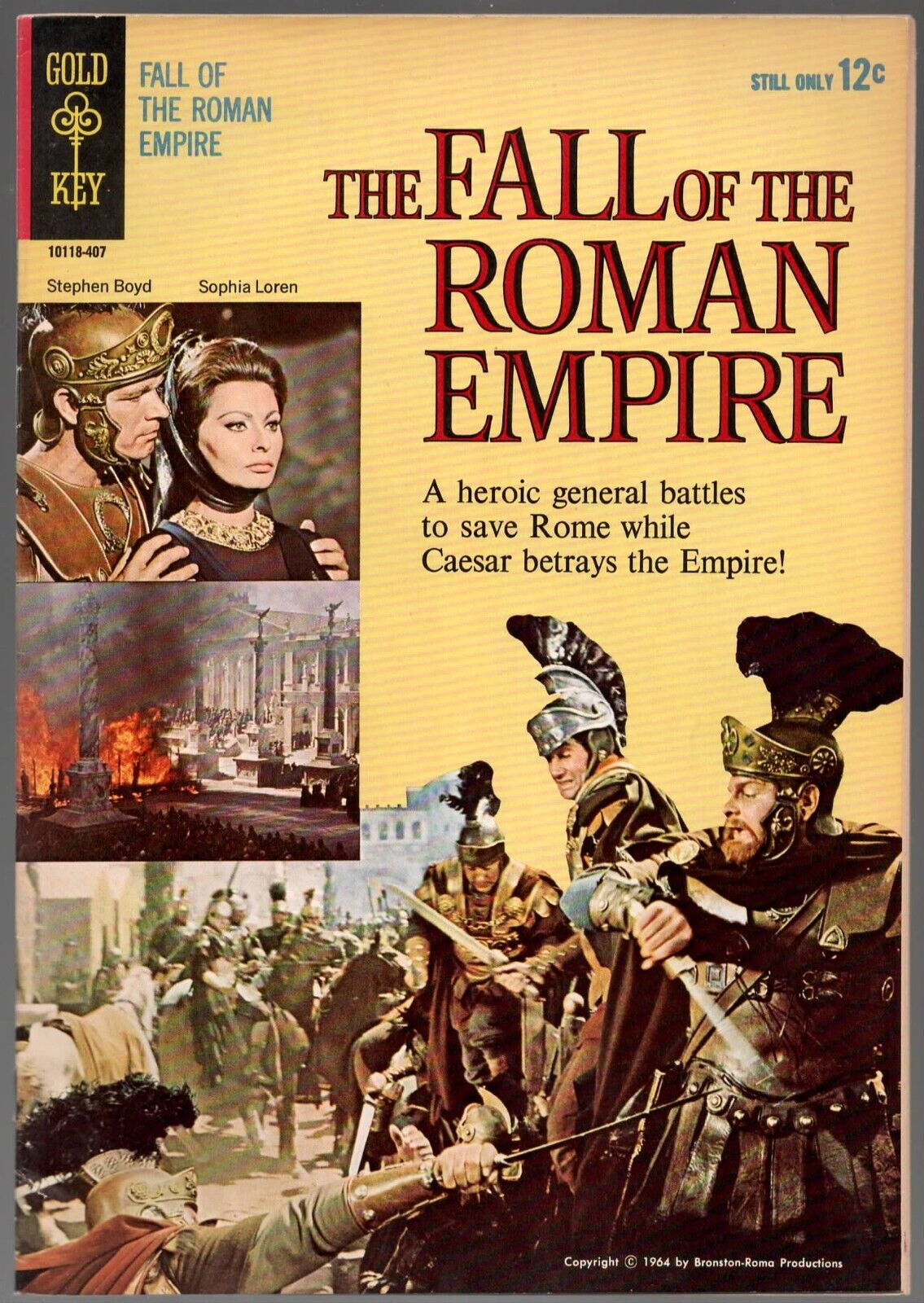 Fall of the Roman Empire Dell Movie Comic 1964 HIGH GRADE Sophia Loren