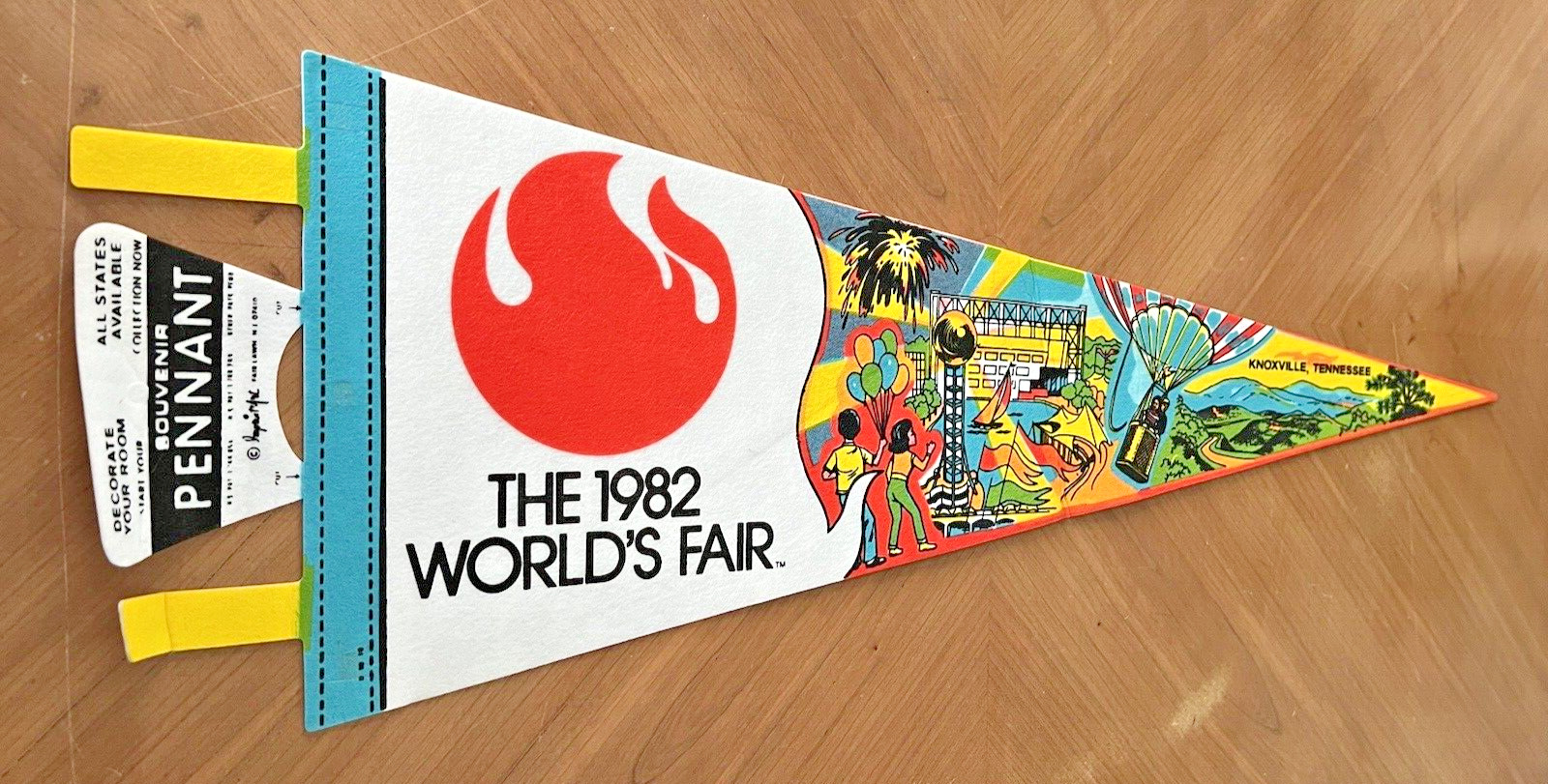 1982 World’s Fair Knoxville, TN Pennant Flag (Tag Attached) Authentic