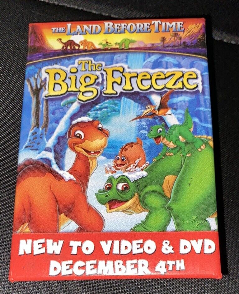THE LAND BEFORE TIME THE BIG FREEZE DVD PROMO MOVIE PIN BUTTON PINBACK 2001