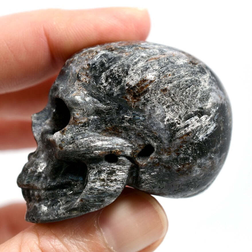 2in Arfvedsonite Garnet Crystal Skull Realistic