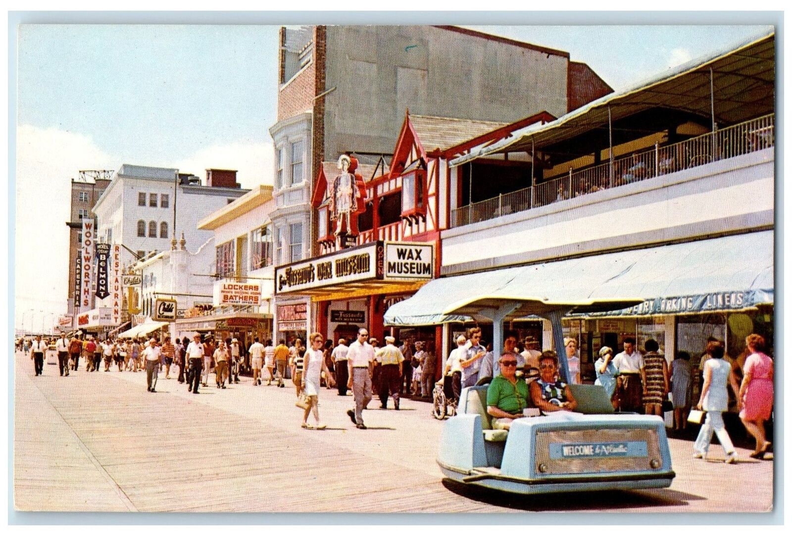 c1950\'s World Famous Boardwalk Tourists Rides Atlantic City New Jersey Postcard
