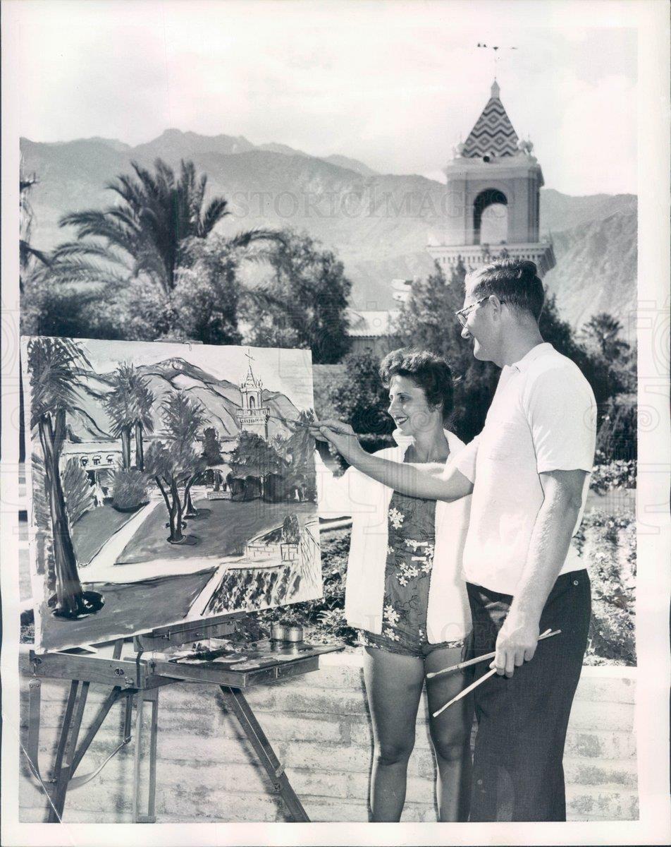 1958 Press Photo Palm Springs CA Dr Henry Kaplan of Boston & Phyllis - ner23113