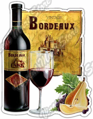 Bordeaux Wine Drink Alcohol Restaurant Bar Car Bumper Vinyl Sticker Decal 4\