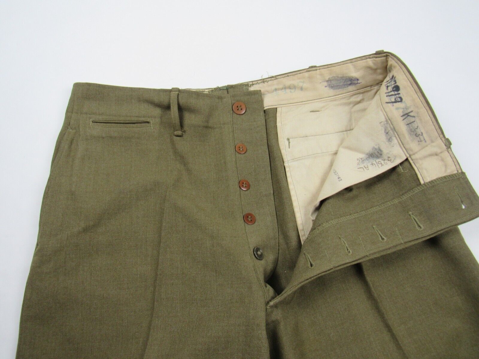 Vtg WWII US M-1937 Wool Field Trouser 1941 Date 33.5\