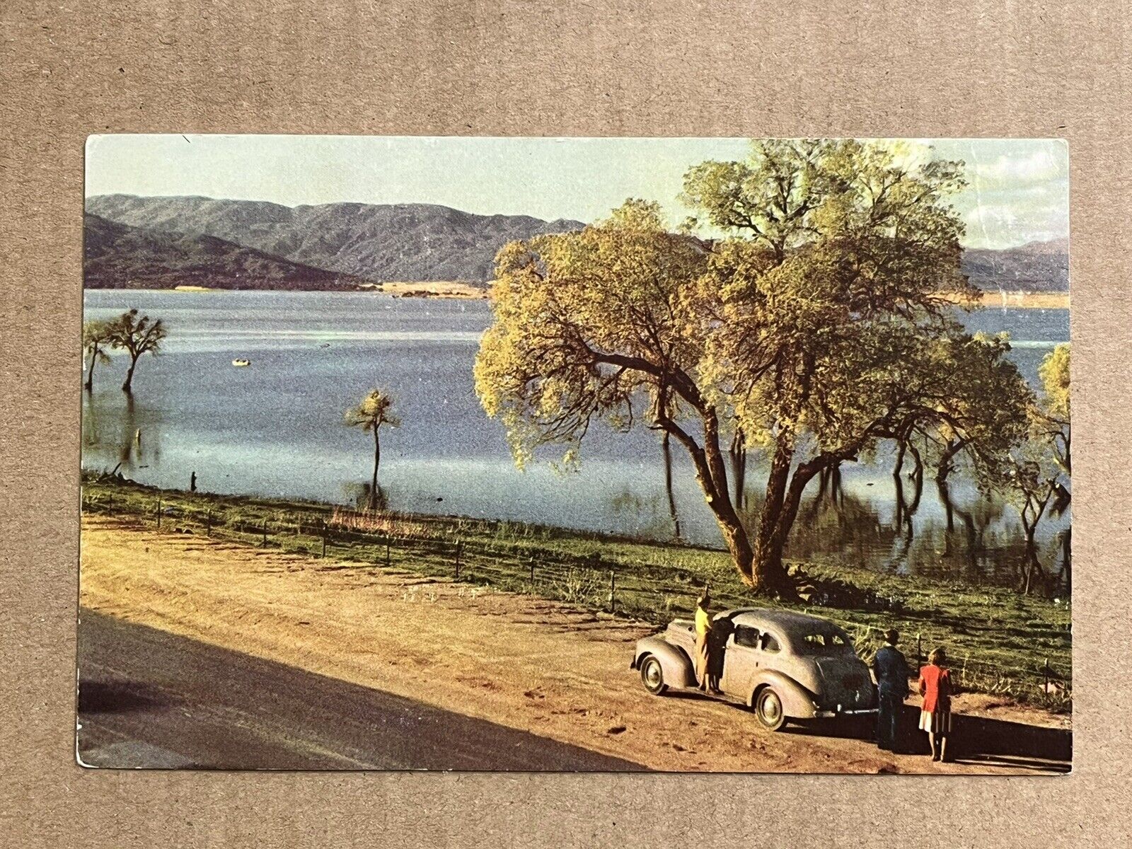 Postcard California Henshaw Lake Union Oil 76 Gas Vintage PC