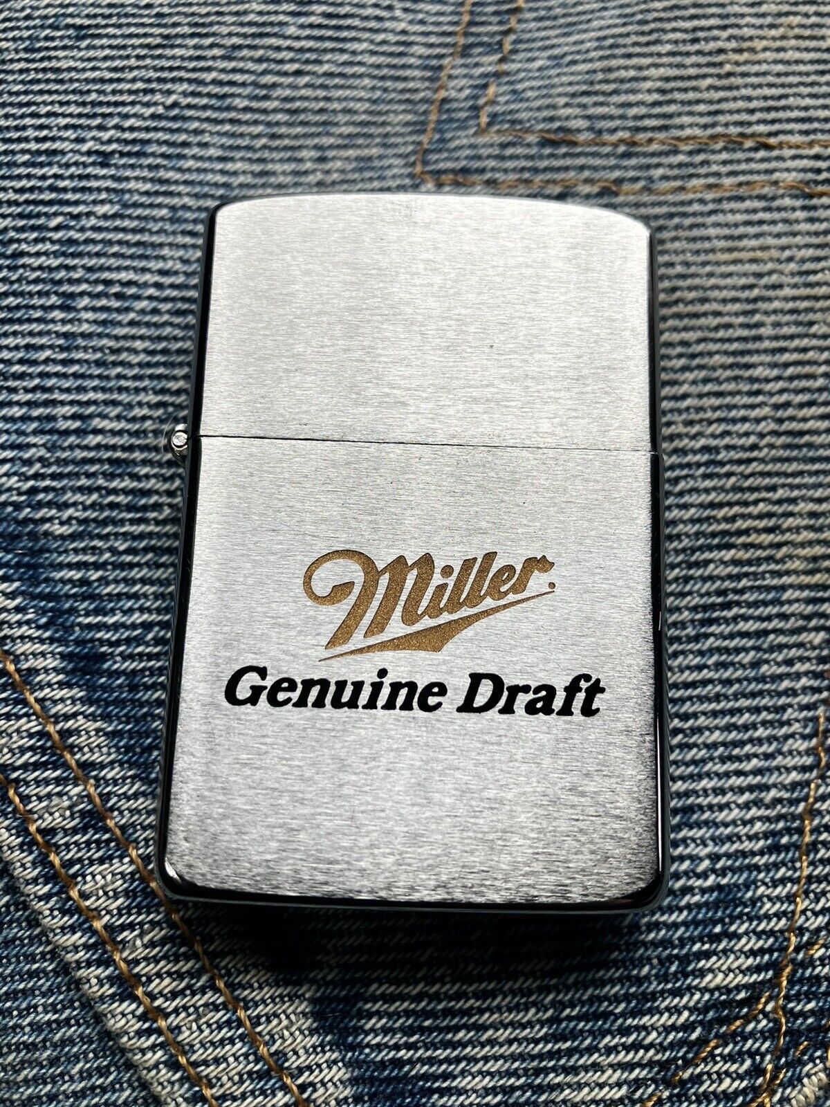 Vintage Zippo Miller Genuine Draft Beer Lighter RARE Great Condition Inscribed