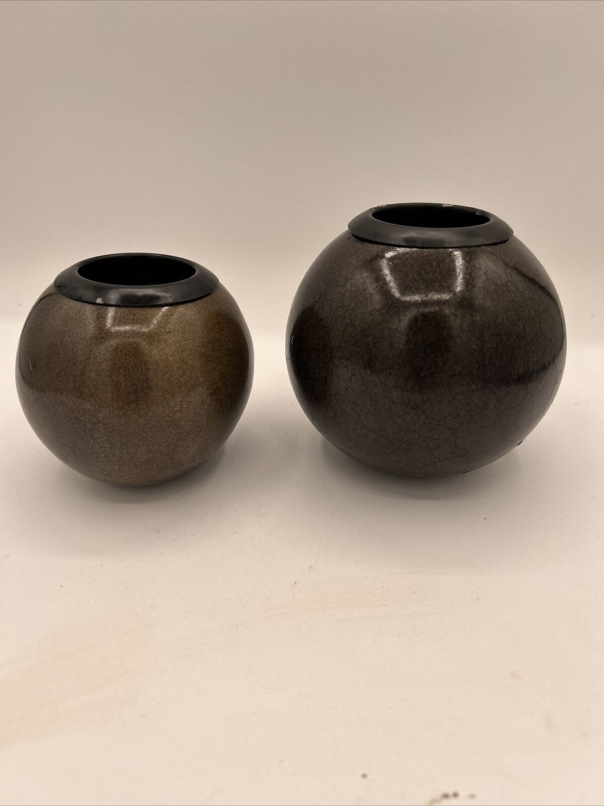 Worx Of Africa Wood Candle Holders Round 3” And 4” Tall Wood Finish Is Great