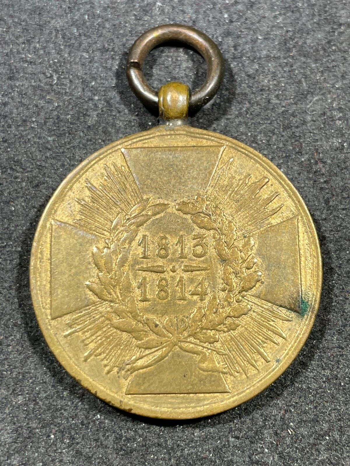 Pre WW1 Imperial German Napoleonic War Medal 1813 1814 MADE FROM CAPTURED CANNON