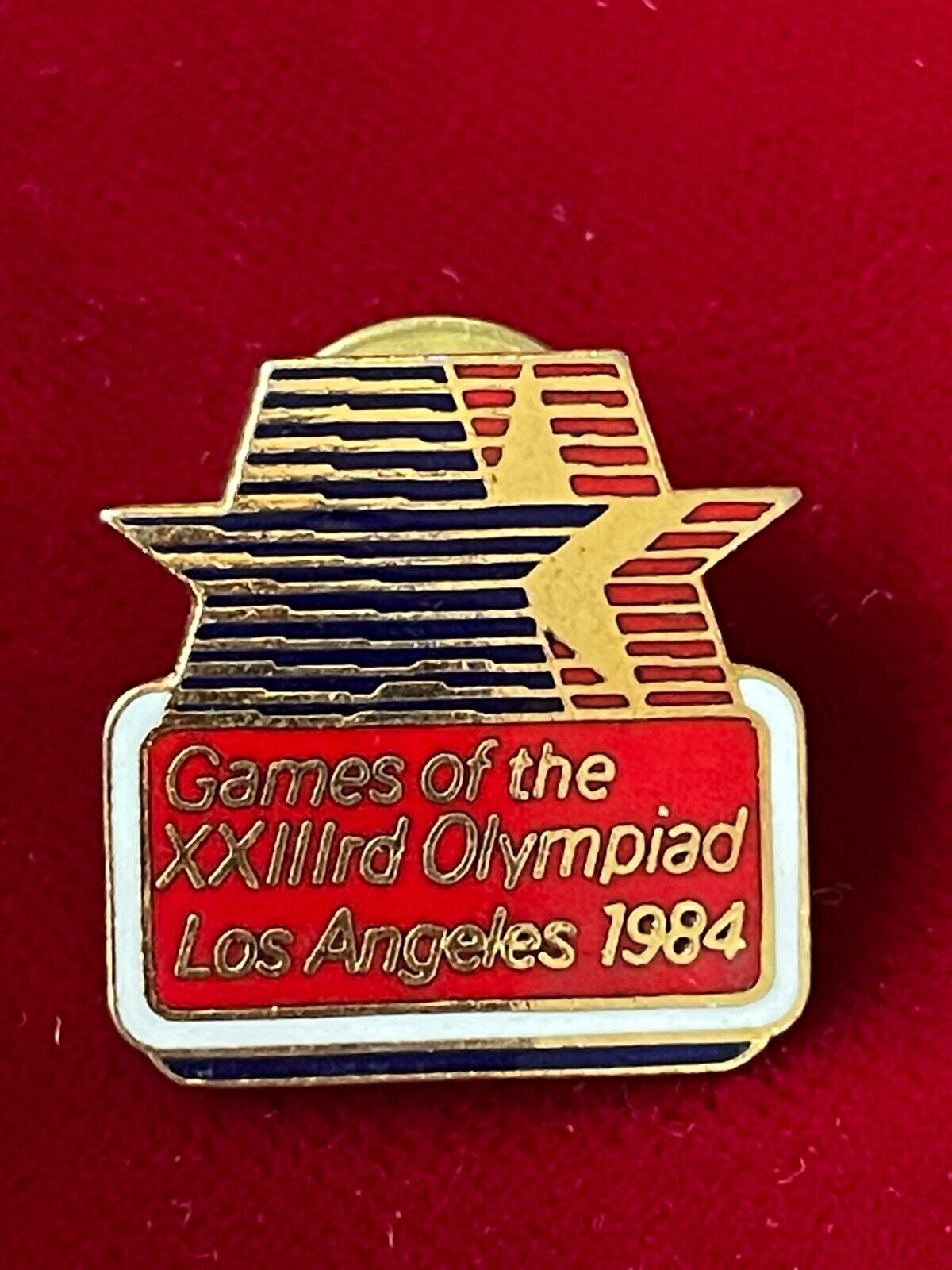 Games Of The XXIIIrd Olympics Los Angeles 1984 Enamel Lapel Pin .75\