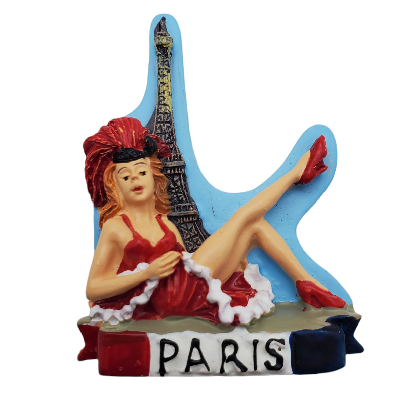 Paris Eiffel Tower Fridge Magnet Moulin Rouge Travel Tourist Souvenir France