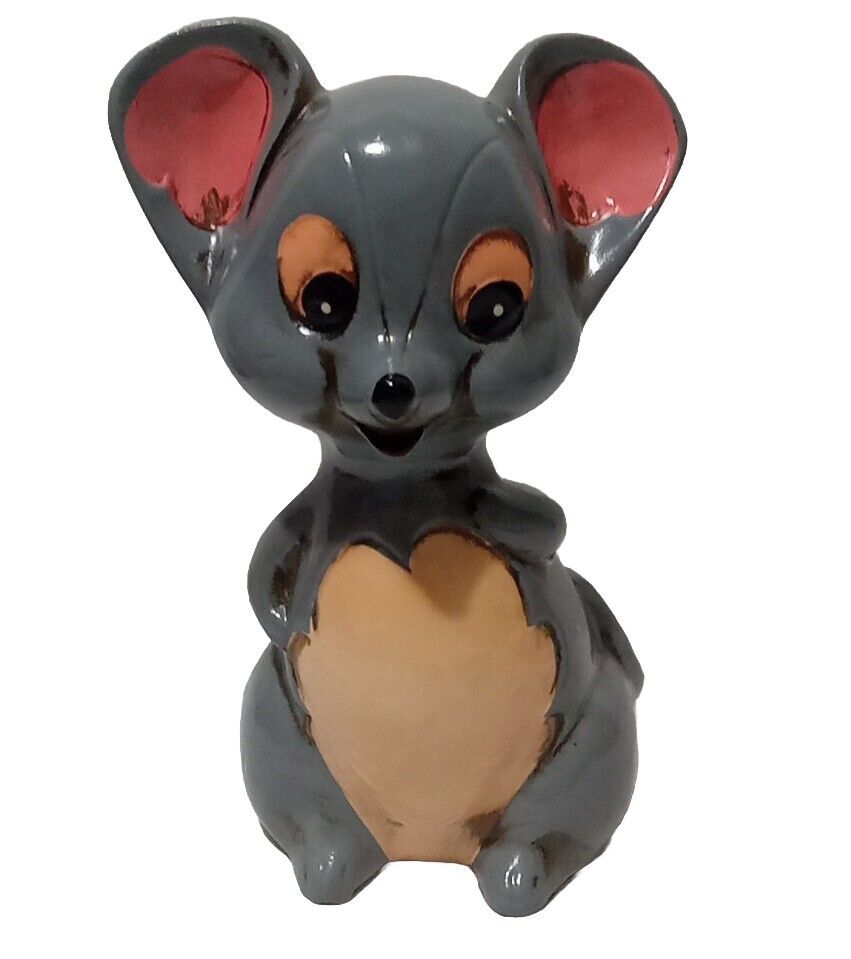Vintage Gray Mouse Coin Bank