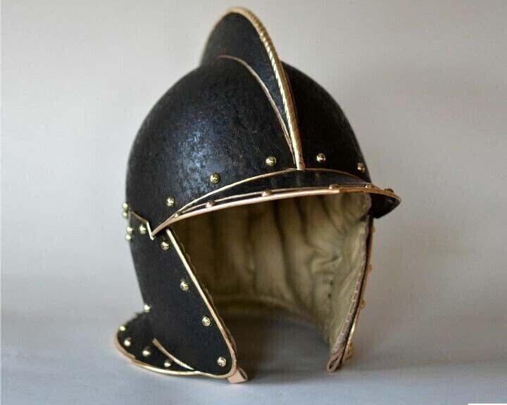 16GA Brass Medieval Greenwich Burgonet Helmet Replica Museum Historical Helmet