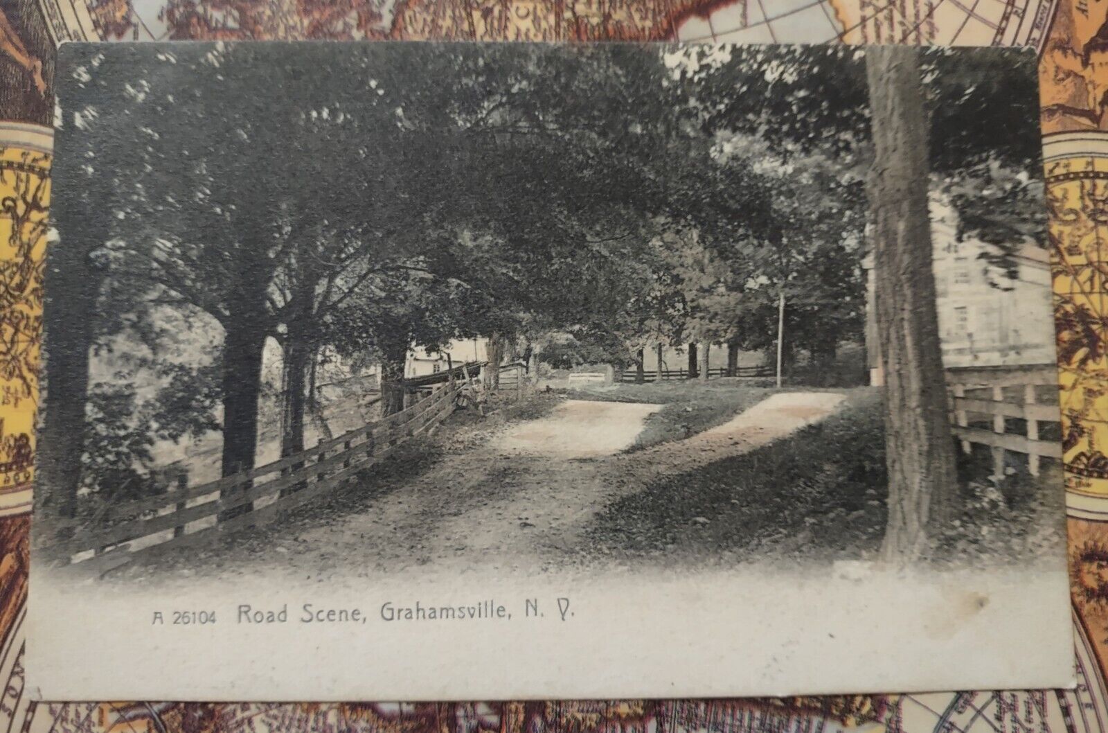 POSTCARD ROAD SCENE GRAHAMSVILLE N.Y.  CIRCA 1905. NEW YORK.