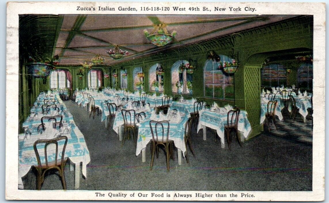 Postcard - Zucca's Italian Garden - New York City, New York