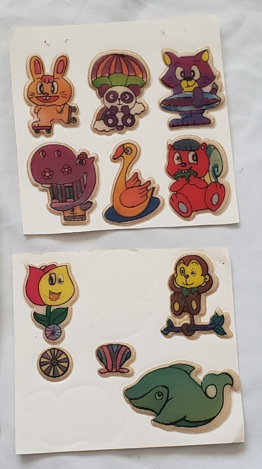 Vintage 1970’s puffy stickers Lenticular Random 2 missing stickers not sealed