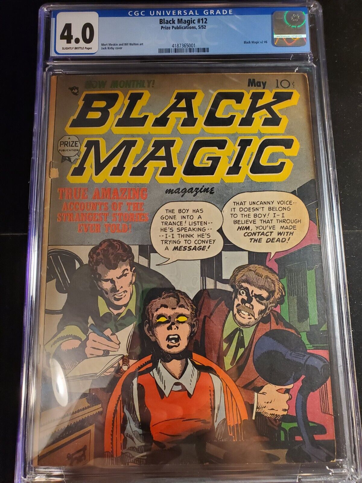 Black Magic 12 CGC 4.0 Prize Publications  1952, Jack Kirby Art, Pre Code Horror