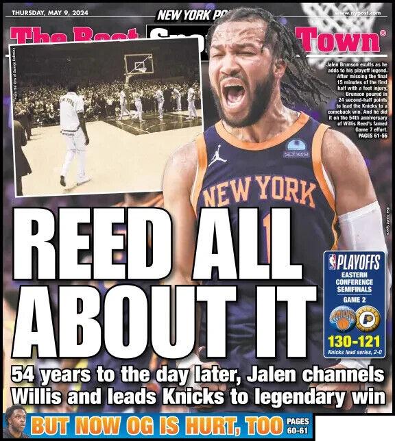 REED ALL ABOUT IT JALEN BRUNSON LEADS KNICKS TO LEGENDARY NY POST NEWS 5/9 2024