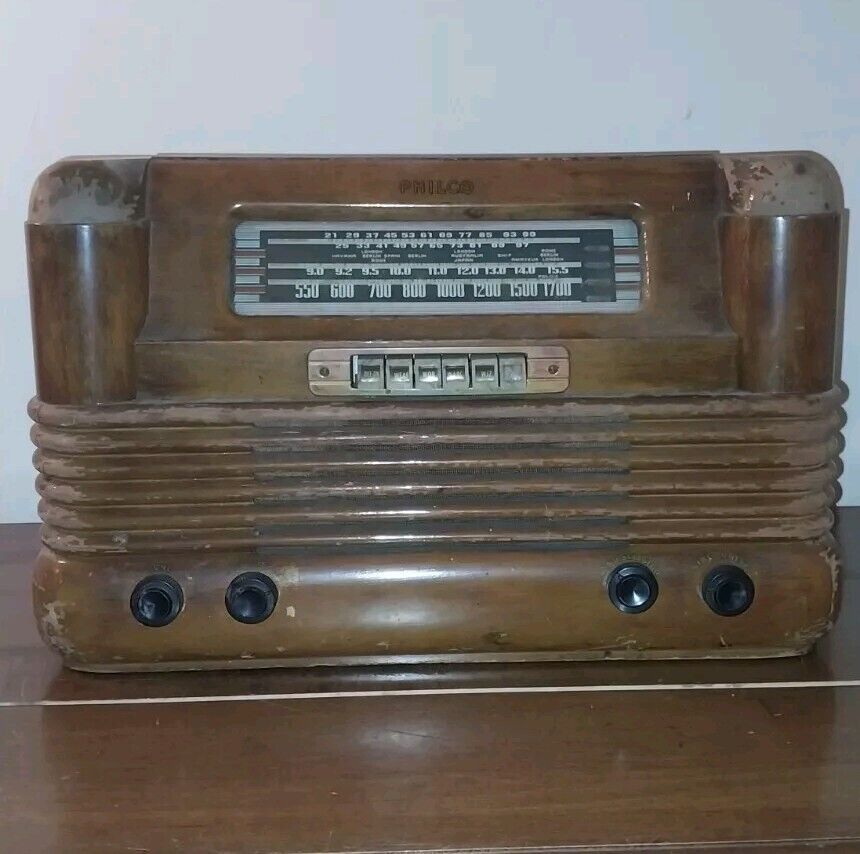 RARE - Vintage 1942 Philco 42-350 7 Tube Radio - AS-IS Parts / Restoration Wood