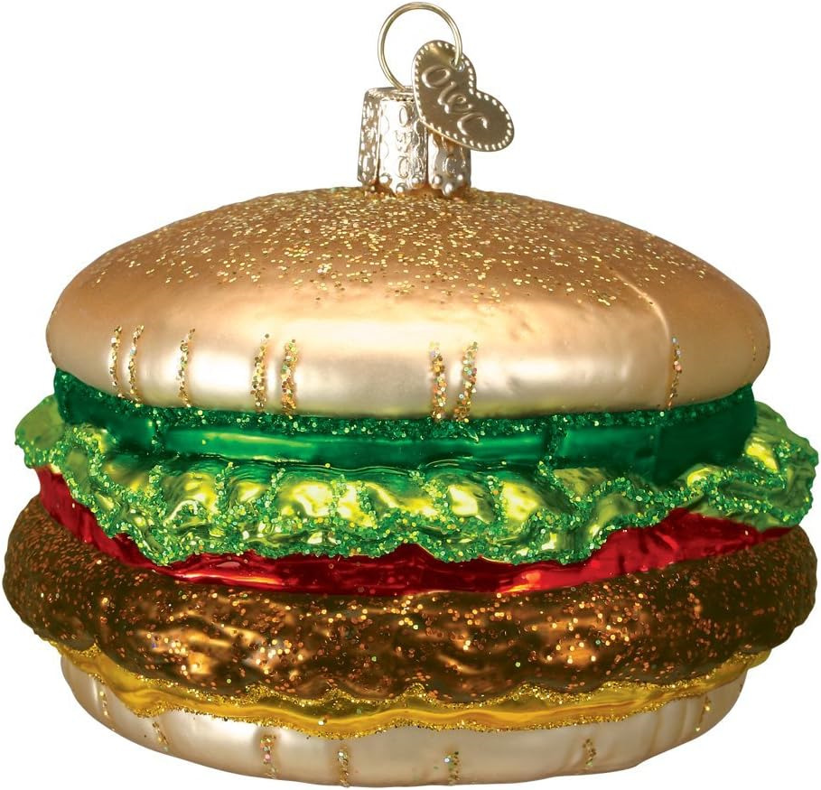 Old World Christmas Ornaments: Cheeseburger Glass Blown Ornaments for Christmas