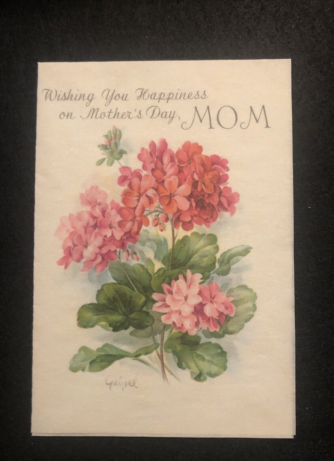 Vintage Mother’s Day Greeting Card Paper Collectible Pink Flowers