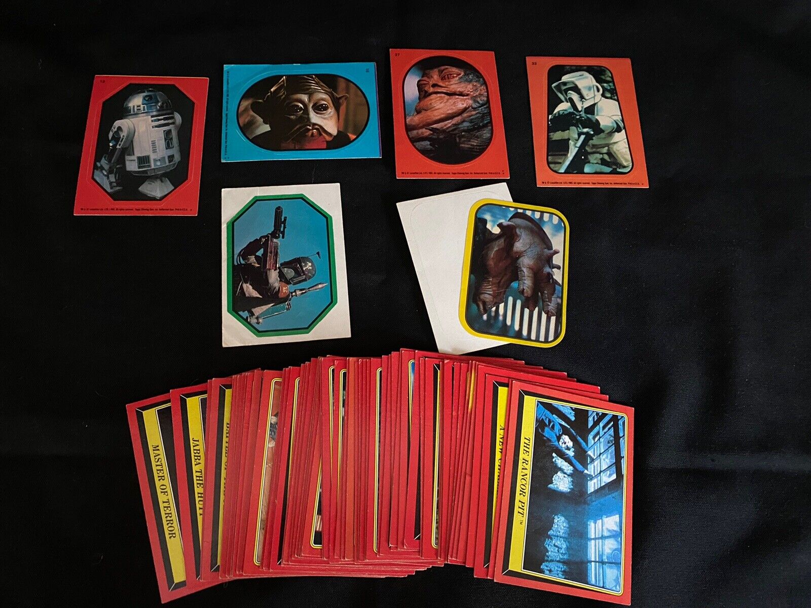 Lot (60) Vintage 1983 Star Wars Return Of The Jedi Trading Cards & 6 Stickers