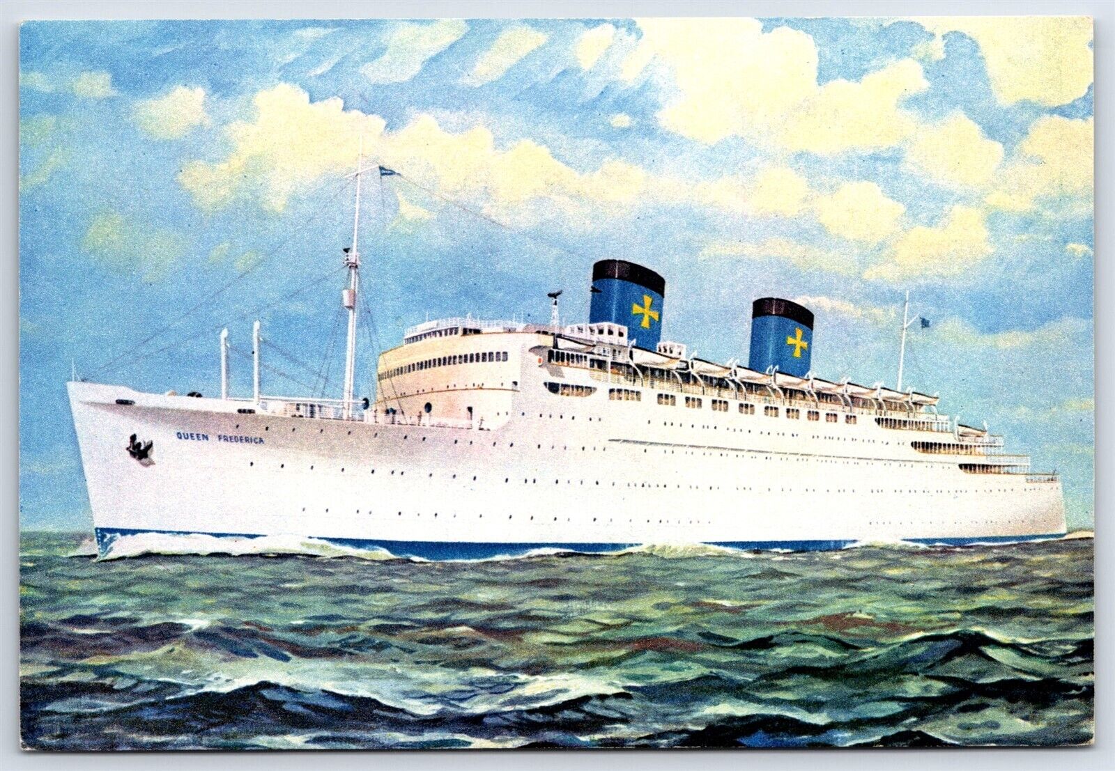 Postcard SS Queen Frederica Steamer Ship Sovereign Cruises Line V23