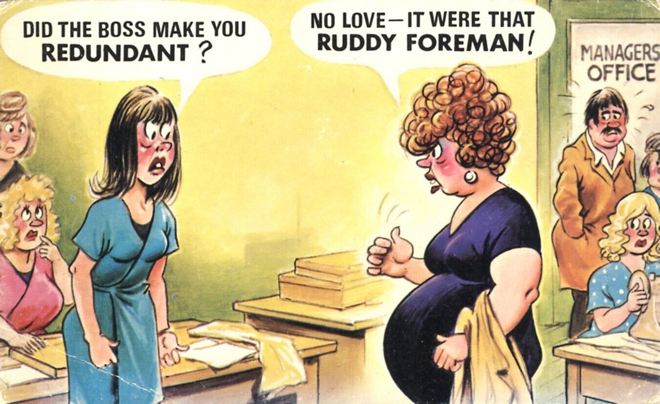 Pregnant Woman Asked Did Boss Make You Redundant Bamforth Postcard Comic #703