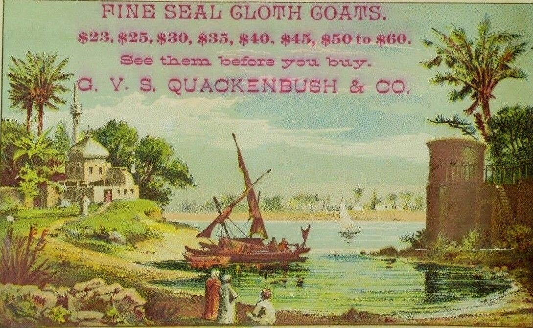 G. V. S. Quackenbush & Co. Fine Seal Fur Coats Mediterranean Shore Scene P110